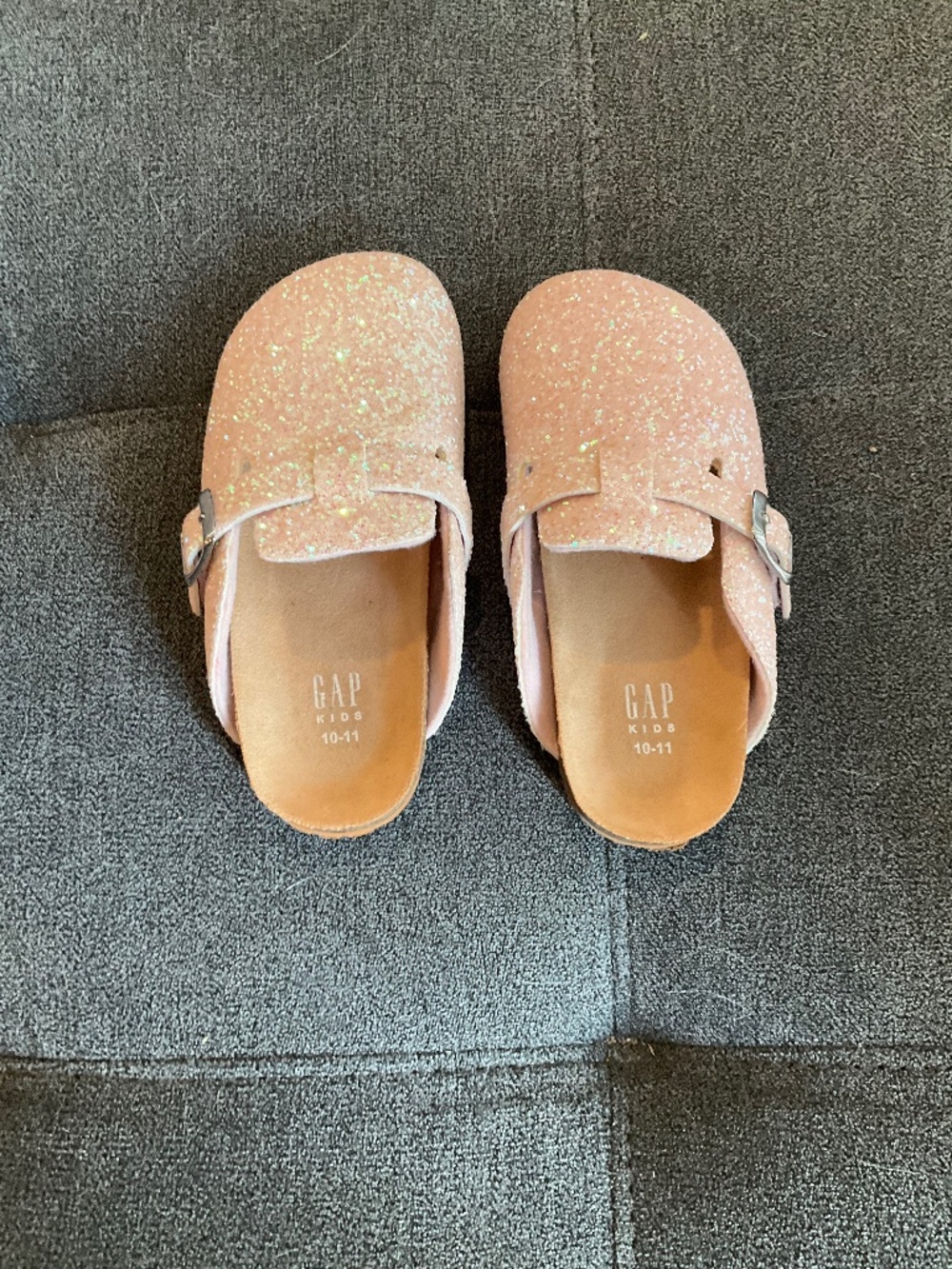 EUC Gap Kids Pink Glitter Slip-On Shoes Size 10-11